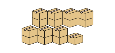 積載可能なダンボール箱の個数イメージ